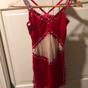 Competitive dance costume size small size 4 woman’s.  Crystal hand applied